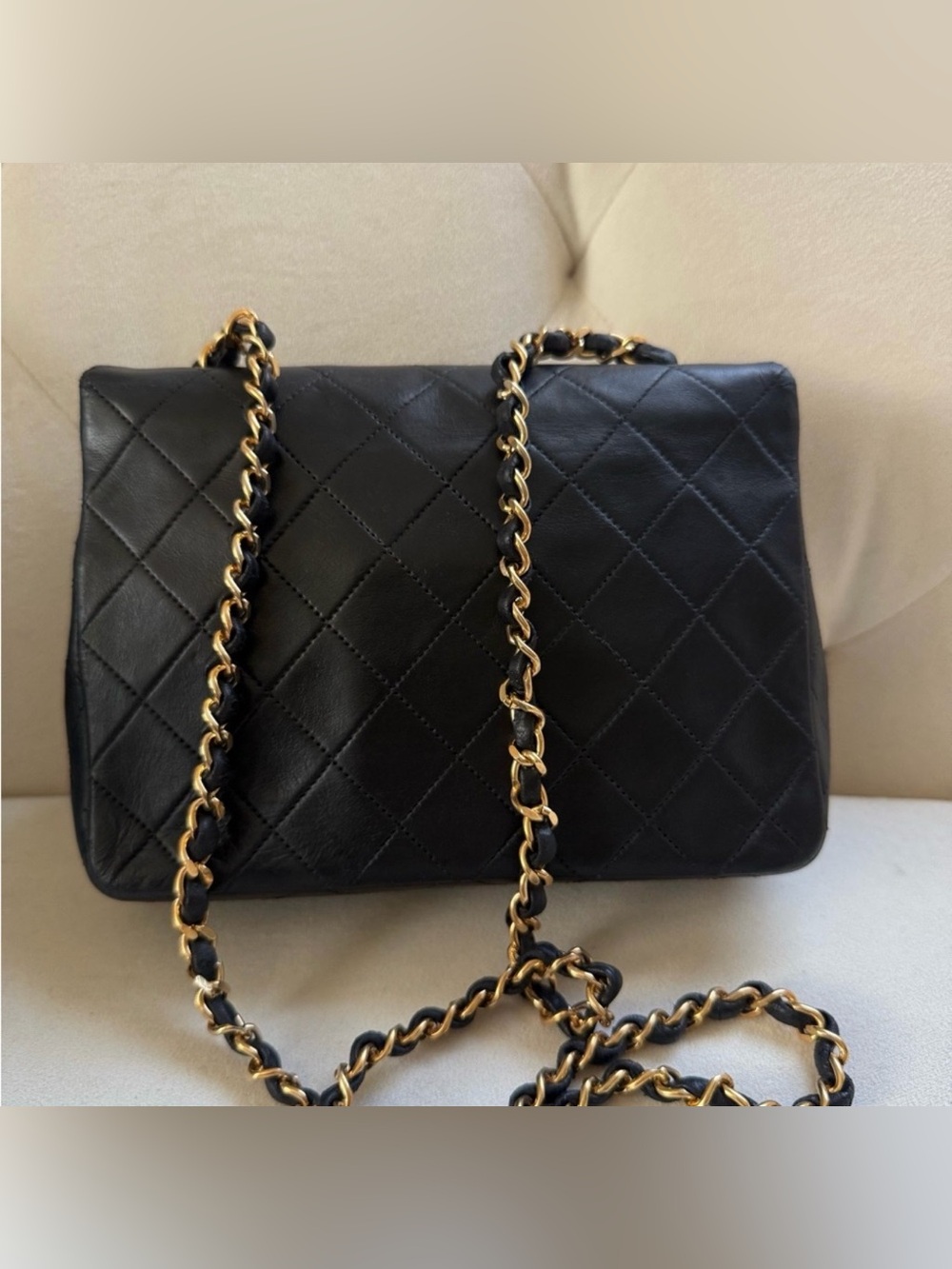 Chanel Classic Square Black Leather 24k Gold plated hardware Bag - Picture 8 of 9